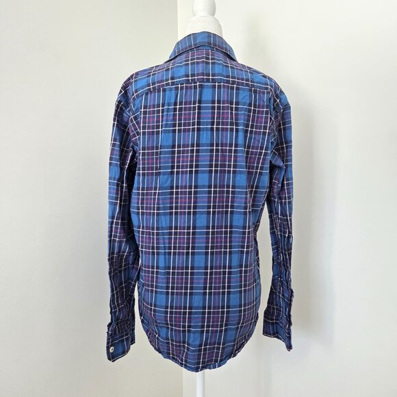 American Eagle Blue Plaid Button Down Shirt Men’s XS Grunge Indie Tumblr 2010s - Picture 2 of 13